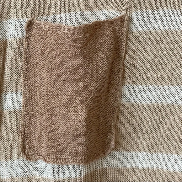 NEW FREE PEOPLE between the lines stripe sweater birch bark combo sand nautical - Picture 8 of 10